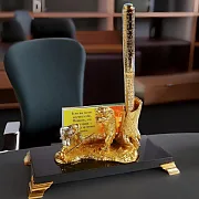Письменный набор "На медведя". Позолоченный — красивый подарок — фотография 1
