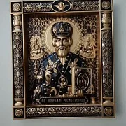 Резная Икона из дерева. Святой Николай Чудотворец — красивый подарок — фотография 9