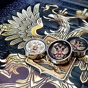 Стальные фишки для нард «Герб России» в подарок — фотография 1