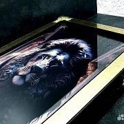 Нарды под стеклом «Золотой лев» — красивый подарок — фотография 3