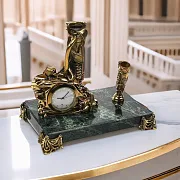 Ручная работа: Бронзовые часы «Шахтёрские» с одним пеналом — фотография 1