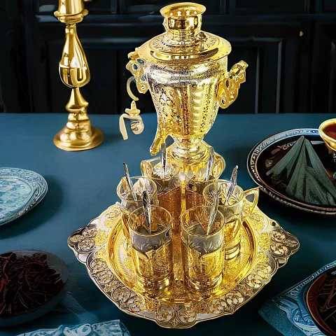 Чайный набор с самоваром. Златоуст — оригинальный подарок