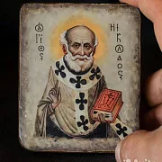 Иконка Св. Николая. Дорожная — красивый подарок — фотография 1