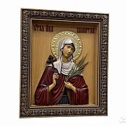 Святая Валентина резная икона из дерева в подарок — фотография 2