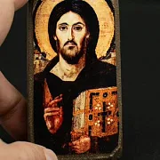 Иконка деревянная " Спас Синайский". Дорожная — красивый подарок — фотография 1