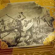 Деревянные нарды «Малахит» с позолоченной златоустовской гравюрой — оригинальный подарок — фотография 6