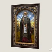 Икона резная Святой Сергий Радонежский — оригинальный подарок — фотография 3