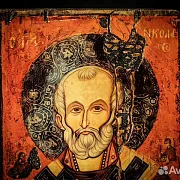 Св. Николай Чудотворец. Икона. Дерев — оригинальный подарок — фотография 6