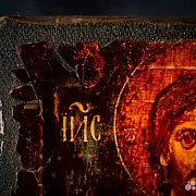 На память: Икона "Христос Вседержитель" дерево, ручная работа — фотография 5