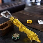 Бронзовая открывашка для пива "Кабан" — красивый подарок — фотография 1