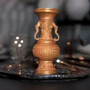 Бронзовая ваза с ручками-слонами — оригинальный подарок — фотография 1