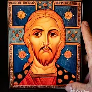 Икона "Христос Вседержитель". Авторская техника — необычный подарок — фотография 1