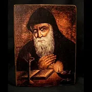 В подарок: Икона "Монах Шарбель" дерево, ручная работа — фотография 1