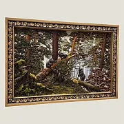 Резное панно «Мишки в лесу» 49×70 см — необычный подарок — фотография 2