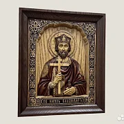 Икона резная из дерева Святой Князь Владимир — красивый подарок — фотография 2