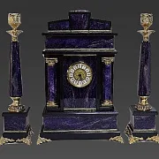 Каминные часы «Классика» из чароита и долерита — красивый подарок — фотография 3