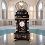 Каминные часы «Орёл» из агата и долерита — красивый подарок — фотография 1