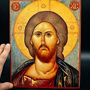 На память: Икона "Христос Вседержитель" дерево, ручная работа — фотография 1