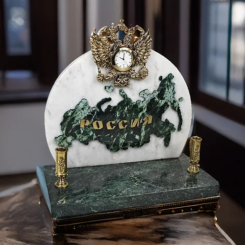 Часы «Россия» с гербом и подставками — необычный подарок