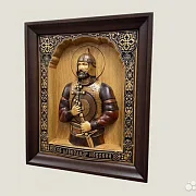 Икона резная Святой Александр Невский — красивый подарок — фотография 3
